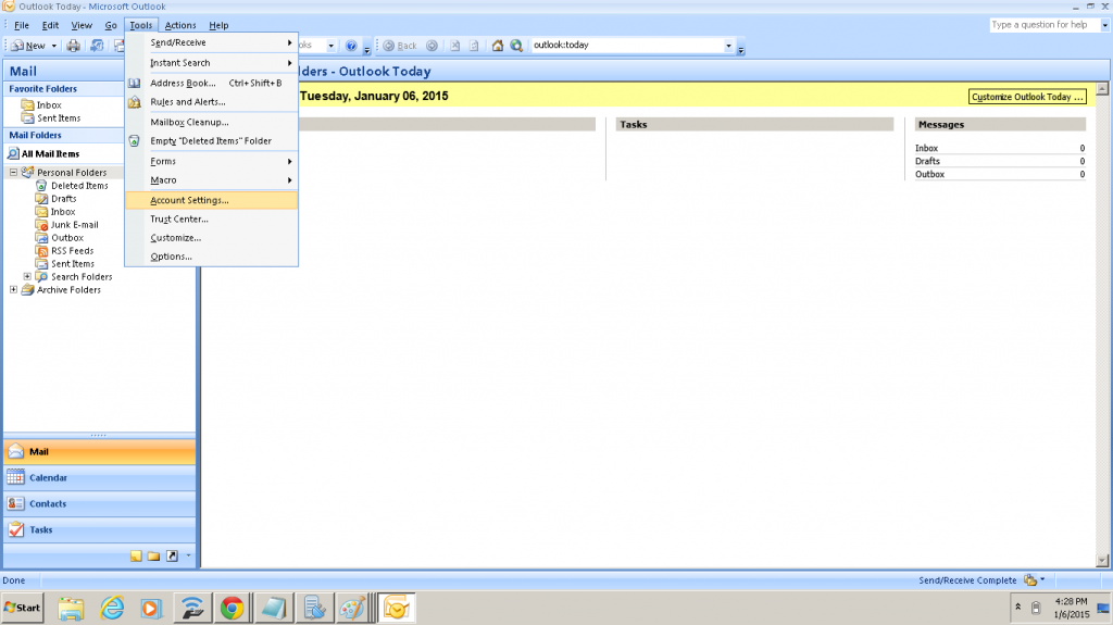 Outlook setting for hmail server – Strad Solutions